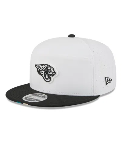 New Era Men's White/black Jacksonville Jaguars 2025 Nfl Training Camp Split Panel 9fifty Snapback Hat