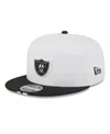 New Era Men's White/black Las Vegas Raiders 2025 Nfl Training Camp Split Panel 9fifty Snapback Hat