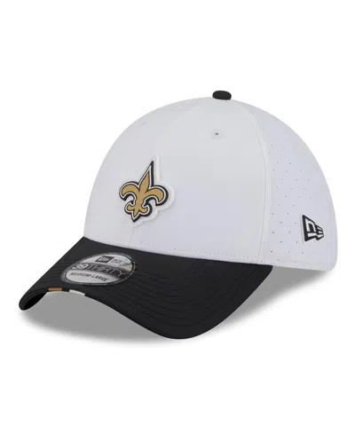 New Era Men's White/black New Orleans Saints 2025 Nfl Training Camp 39thirty Flex Hat In Multi