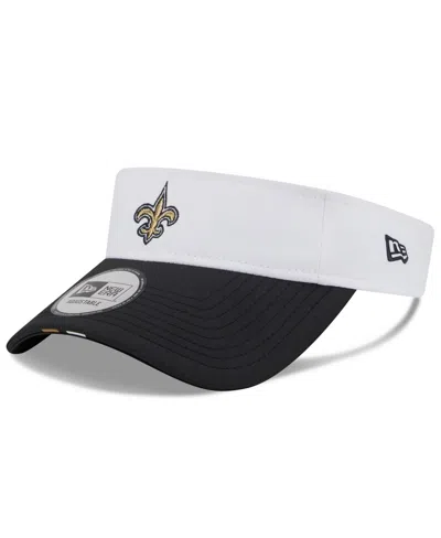 New Era Men's White/black New Orleans Saints 2025 Nfl Training Camp Adjustable Visor Hat In Multi