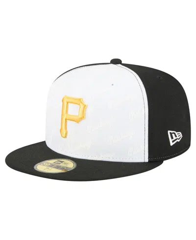 New Era Men's White/black Pittsburgh Pirates Repeat 59fifty Fitted Hat In Multi