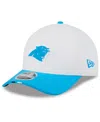 New Era Men's White/blue Carolina Panthers 2025 Nfl Training Camp A-frame 9forty Adjustable Hat In White