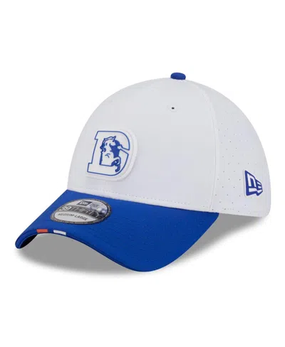 New Era Men's White/blue Denver Broncos 2025 Nfl Training Camp Throwback Logo 39thirty Flex Hat In Multi