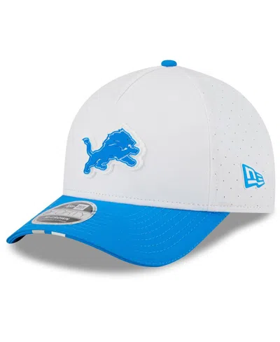 New Era Men's White/blue Detroit Lions 2025 Nfl Training Camp A-frame 9forty Adjustable Hat
