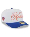New Era Men's White/blue New York Knicks 2025 Nba Draft A-frame 59fifty Fitted Hat
