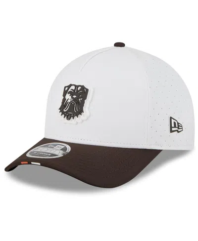 New Era Men's White/brown Cleveland Browns 2025 Nfl Training Camp A-frame 9forty Adjustable Hat In Multi