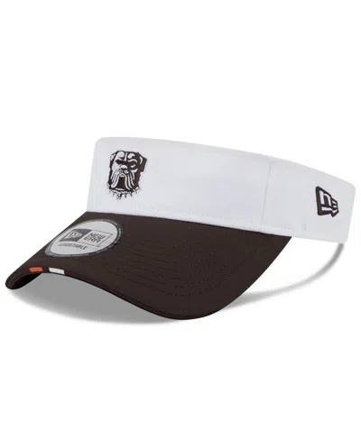 New Era Men's White/brown Cleveland Browns 2025 Nfl Training Camp Adjustable Visor Hat In Multi
