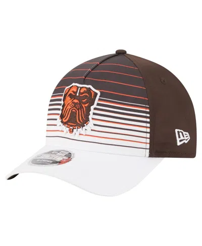 New Era Men's White/brown Cleveland Browns Adventure Gradient 9forty M-crown A-frame Adjustable Hat In Multi