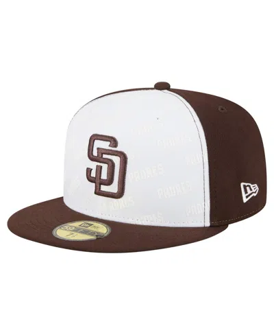 New Era Men's White/brown San Diego Padres Repeat 59fifty Fitted Hat In Multi