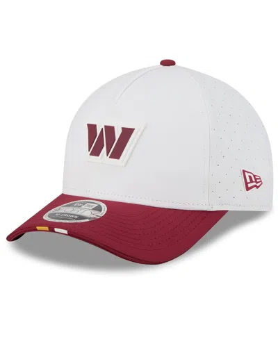 New Era Men's White/burgundy Washington Commanders 2025 Nfl Training Camp A-frame 9forty Adjustable Hat In Multi