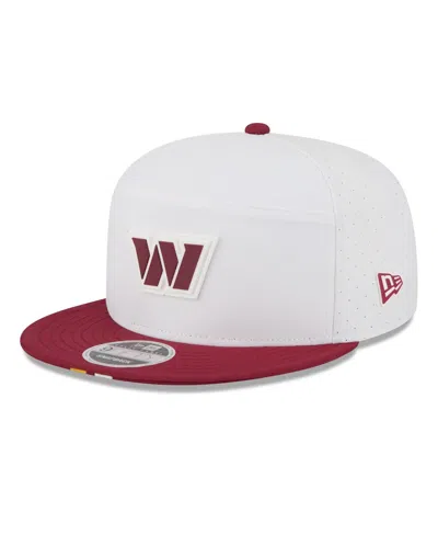 New Era Men's White/burgundy Washington Commanders 2025 Nfl Training Camp Split Panel 9fifty Snapback Hat