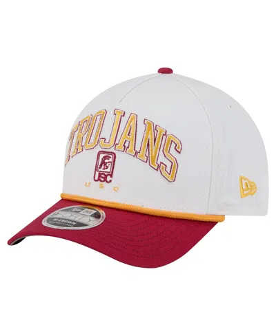 New Era Men's White/cardinal Usc Trojans Arch Two-tone Rope 9forty A-frame M-crown Adjustable Hat In Multi
