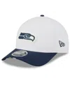 New Era Men's White/college Navy Seattle Seahawks 2025 Nfl Training Camp A-frame 9forty Adjustable Hat
