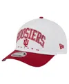 New Era Men's White/crimson Indiana Hoosiers Arch Two-tone Rope 9forty A-frame M-crown Adjustable Hat In White