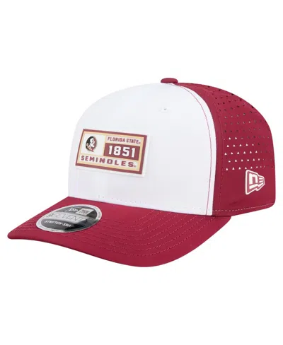 New Era Men's White/garnet Florida State Seminoles Perforated Patched 9seventy Adjustable Hat In Red