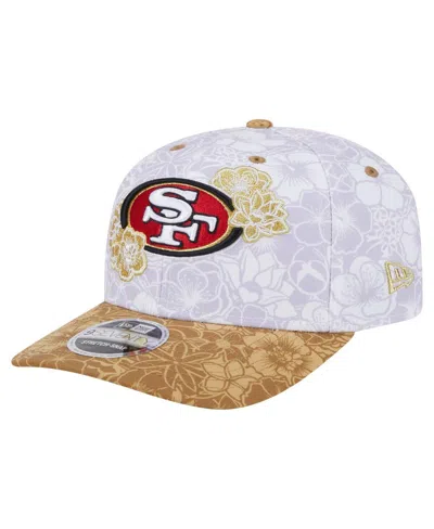 New Era Men's White/gold San Francisco 49ers Aapi Apex Collection Floral 9seventy Stretch-snap Hat In White,gold