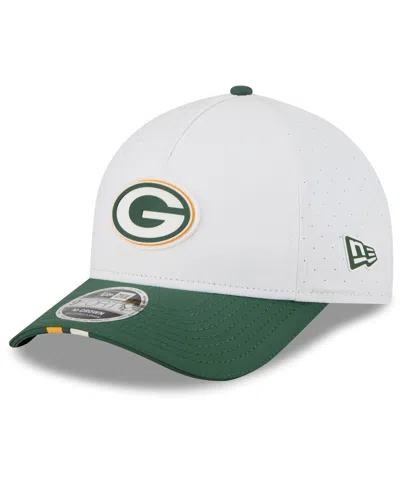 New Era Men's White/green Bay Packers 2025 Nfl Training Camp A-frame 9forty Adjustable Hat In Multi