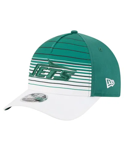 New Era Men's White/green New York Jets Adventure Gradient 9forty M-crown A-frame Adjustable Hat