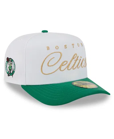 New Era Men's White/kelly Green Boston Celtics 2025 Nba Draft A-frame 59fifty Fitted Hat In Multi