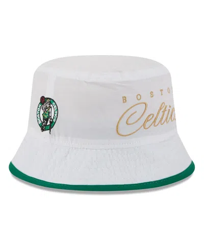 New Era Men's White/kelly Green Boston Celtics 2025 Nba Draft Nylon Bucket Hat In Multi