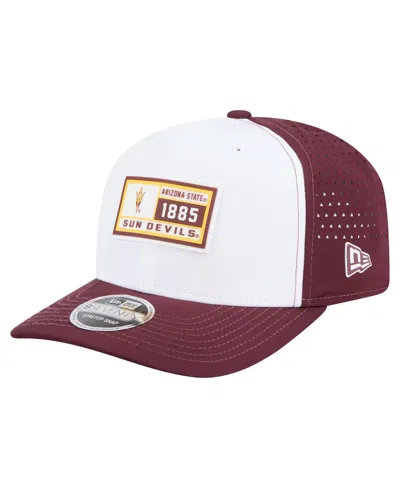 New Era Men's White/maroon Arizona State Sun Devils Perforated Patched 9seventy Adjustable Hat In Burgundy