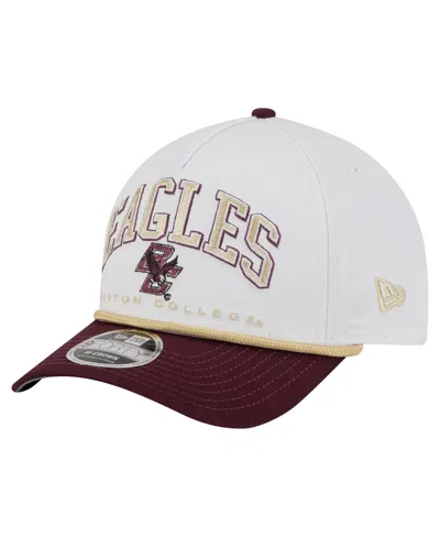 New Era Men's White/maroon Boston College Eagles Arch Two-tone Rope 9forty A-frame M-crown Adjustable Hat In Brown
