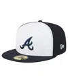 New Era Men's White/navy Atlanta Braves Repeat 59fifty Fitted Hat In Multi