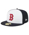 New Era Men's White/navy Boston Red Sox Repeat 59fifty Fitted Hat In Multi