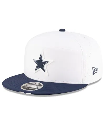 New Era Men's White/navy Dallas Cowboys 2025 Nfl Training Camp Split Panel 9fifty Snapback Hat