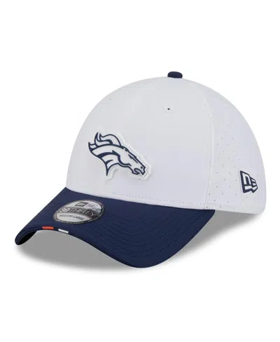 New Era Men's White/navy Denver Broncos 2025 Nfl Training Camp 39thirty Flex Hat In Multi