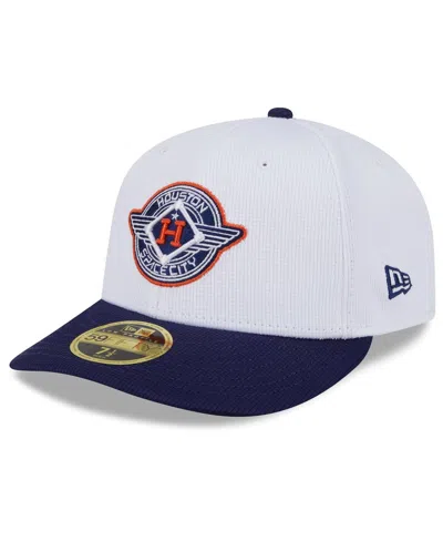 New Era Men's White/navy Houston Astros 2025 City Connect Batting Practice Low Profile 59fifty Fitted Hat In Multi