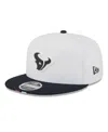 New Era Men's White/navy Houston Texans 2025 Nfl Training Camp Split Panel 9fifty Snapback Hat