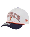 New Era Men's White/navy Illinois Fighting Illini Arch Two-tone Rope 9forty A-frame M-crown Adjustable Hat In Blue