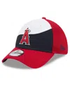New Era Men's White/navy Los Angeles Angels 2025 Spring Training 39thirty Flex Hat In White,navy