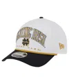 New Era Men's White/navy Notre Dame Fighting Irish Arch Two-tone Rope 9forty A-frame M-crown Adjustable Hat In White
