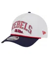 New Era Men's White/navy Ole Miss Rebels Arch Two-tone Rope 9forty A-frame M-crown Adjustable Hat In Multi
