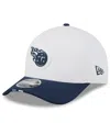 New Era Men's White/navy Tennessee Titans 2025 Nfl Training Camp A-frame 9forty Adjustable Hat