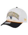New Era Men's White/navy West Virginia Mountaineers Arch Two-tone Rope 9forty A-frame M-crown Adjustable Hat In White