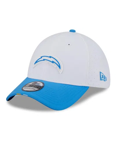 New Era Men's White/powder Blue Los Angeles Chargers 2025 Nfl Training Camp 39thirty Flex Hat