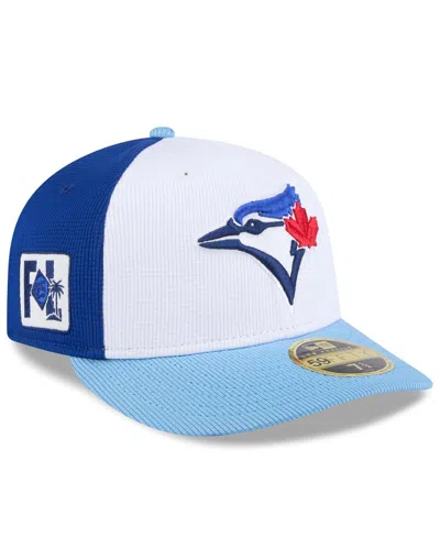 New Era Men's White/powder Blue Toronto Blue Jays 2025 Spring Training Low Profile 59fifty Fitted Hat In White,powder Blue