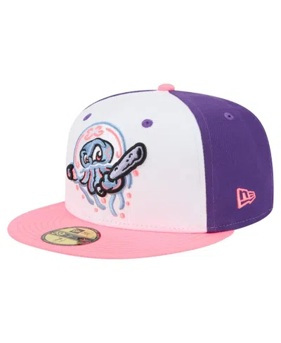 New Era Men's White/purple Jersey Shore Blueclaws Copa De La Diversion 59fifty Fitted Hat In Multi