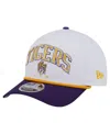 New Era Men's White/purple Lsu Tigers Arch Two-tone Rope 9forty A-frame M-crown Adjustable Hat In White