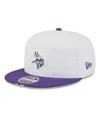 New Era Men's White/purple Minnesota Vikings 2025 Nfl Training Camp Split Panel 9fifty Snapback Hat