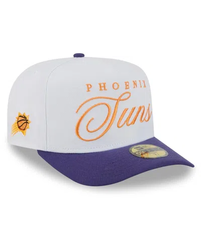New Era Men's White/purple Phoenix Suns 2025 Nba Draft A-frame 59fifty Fitted Hat In Multi