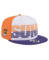 New Era Men's White/purple Phoenix Suns Throwback Gradient Tech Font 9fifty Snapback Hat In White Purp