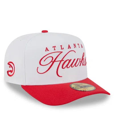 New Era Men's White/red Atlanta Hawks 2025 Nba Draft A-frame 59fifty Fitted Hat In Multi