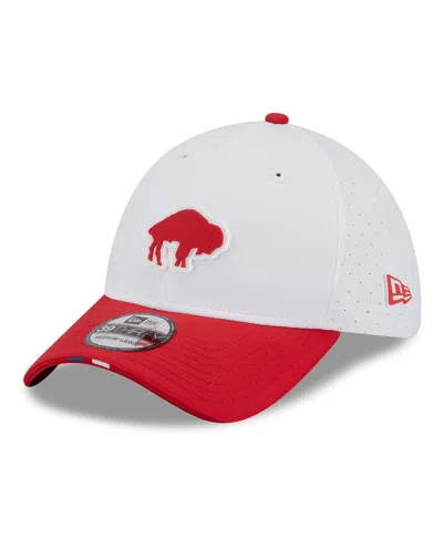 New Era Men's White/red Buffalo Bills 2025 Nfl Training Camp Throwback Logo 39thirty Flex Hat In Multi