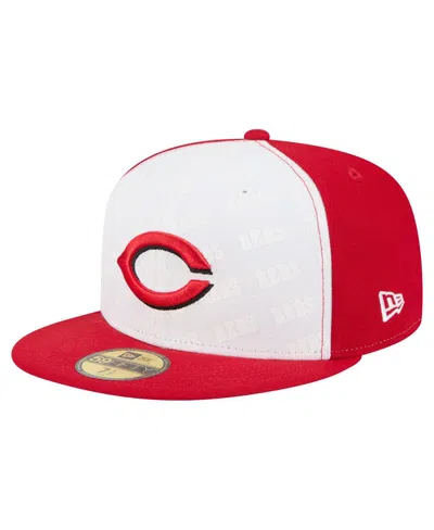 New Era Men's White/red Cincinnati Reds Repeat 59fifty Fitted Hat In Multi