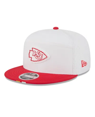 New Era Men's White/red Kansas City Chiefs 2025 Nfl Training Camp Split Panel 9fifty Snapback Hat