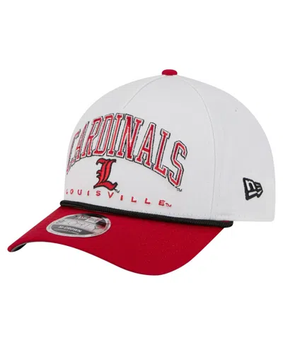 New Era Men's White/red Louisville Cardinals Arch Two-tone Rope 9forty A-frame M-crown Adjustable Hat